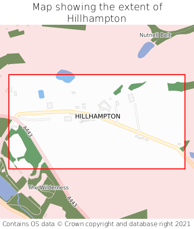 Map showing extent of Hillhampton as bounding box