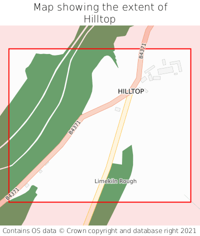 Map showing extent of Hilltop as bounding box