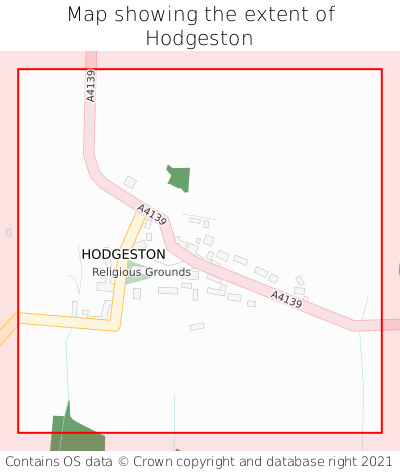 Map showing extent of Hodgeston as bounding box