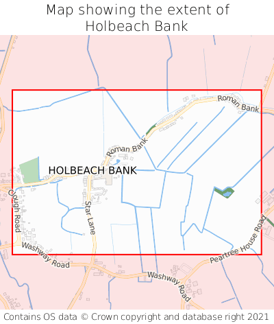 Map showing extent of Holbeach Bank as bounding box