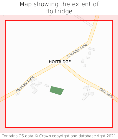 Map showing extent of Holtridge as bounding box