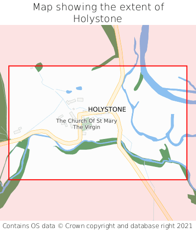 Map showing extent of Holystone as bounding box