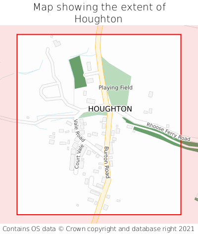 Map showing extent of Houghton as bounding box