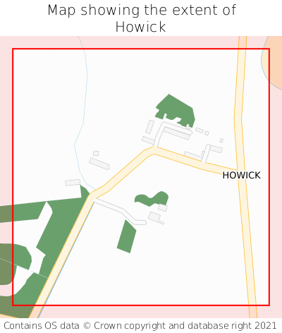 Map showing extent of Howick as bounding box