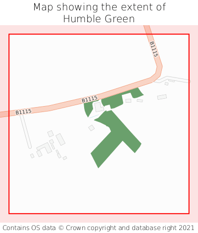 Map showing extent of Humble Green as bounding box