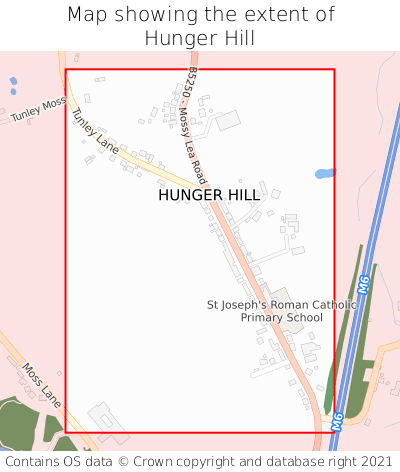 Map showing extent of Hunger Hill as bounding box