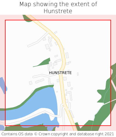 Map showing extent of Hunstrete as bounding box