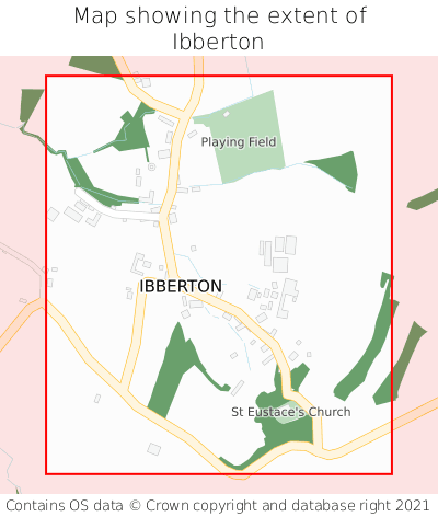 Map showing extent of Ibberton as bounding box