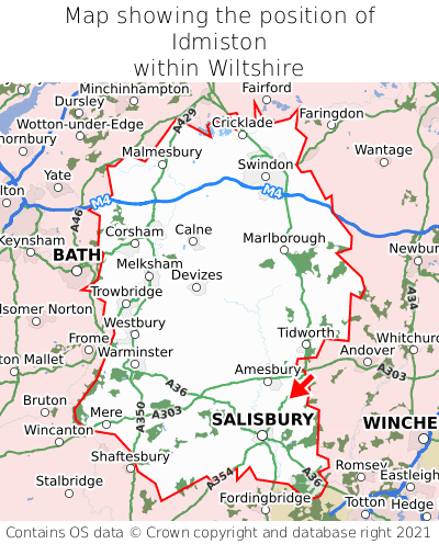 Map showing location of Idmiston within Wiltshire
