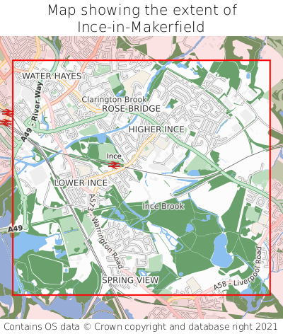 Map showing extent of Ince-in-Makerfield as bounding box