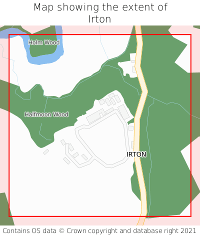 Map showing extent of Irton as bounding box