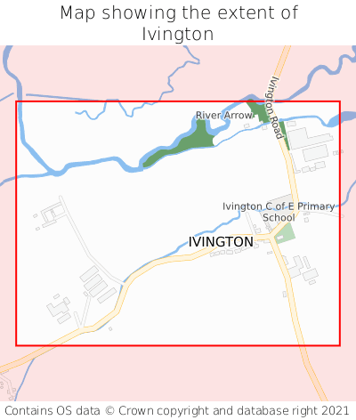 Map showing extent of Ivington as bounding box