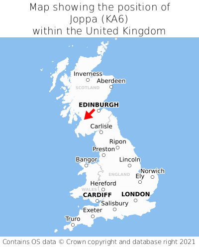 Map showing location of Joppa within the UK