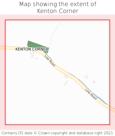 Map showing extent of Kenton Corner as bounding box