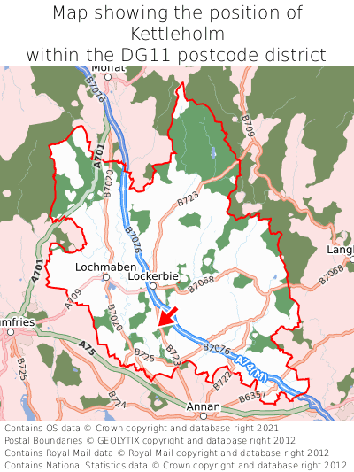 Map showing location of Kettleholm within DG11