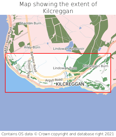 Map showing extent of Kilcreggan as bounding box