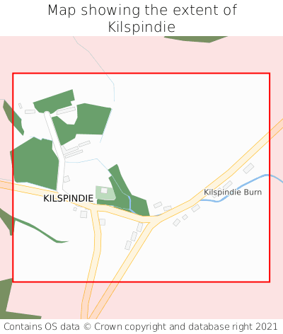Map showing extent of Kilspindie as bounding box