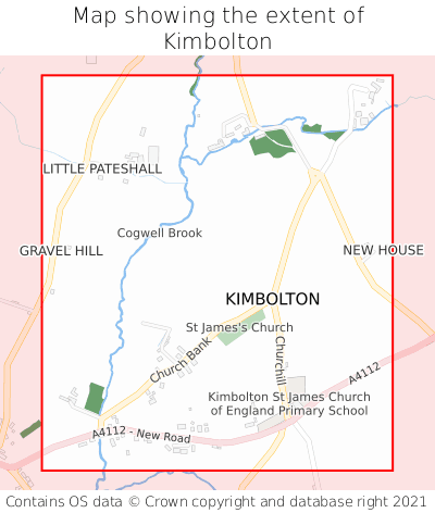 Map showing extent of Kimbolton as bounding box