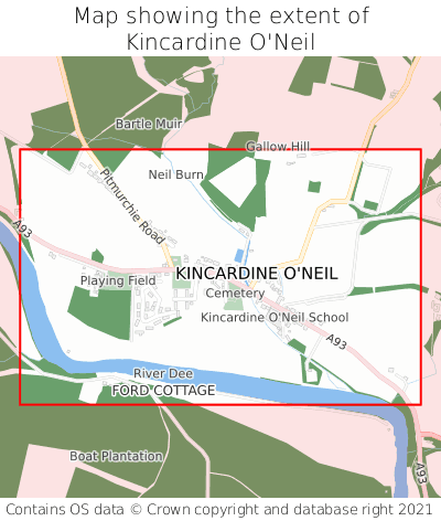 Map showing extent of Kincardine O'Neil as bounding box