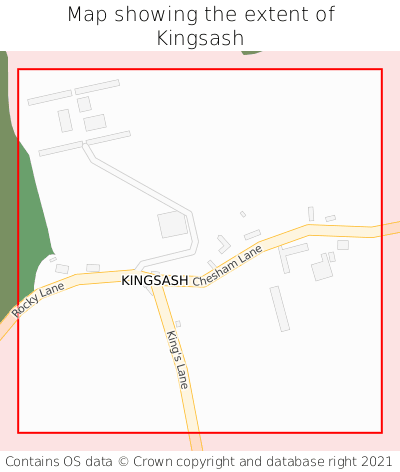 Map showing extent of Kingsash as bounding box