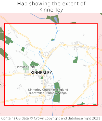 Map showing extent of Kinnerley as bounding box