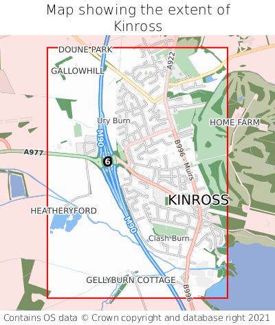 Map showing extent of Kinross as bounding box