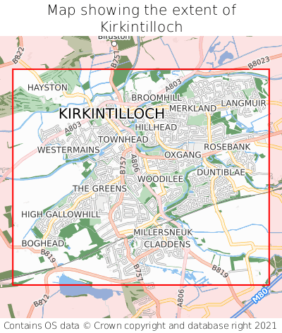 Map showing extent of Kirkintilloch as bounding box