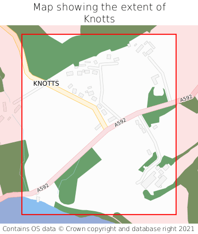 Map showing extent of Knotts as bounding box