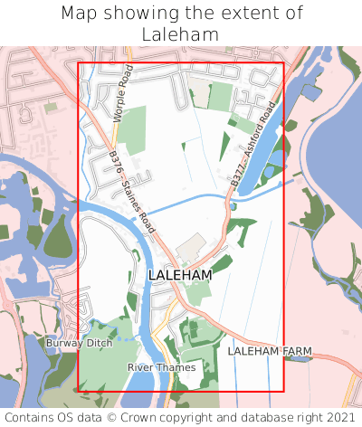Map showing extent of Laleham as bounding box