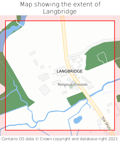 Map showing extent of Langbridge as bounding box