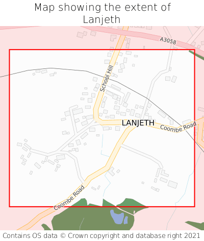 Map showing extent of Lanjeth as bounding box