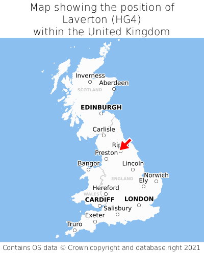 Map showing location of Laverton within the UK