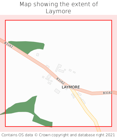 Map showing extent of Laymore as bounding box