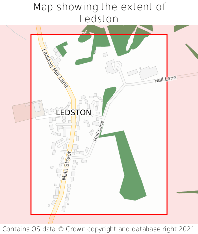 Map showing extent of Ledston as bounding box