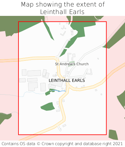 Map showing extent of Leinthall Earls as bounding box