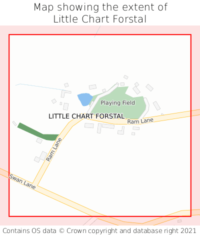 Map showing extent of Little Chart Forstal as bounding box