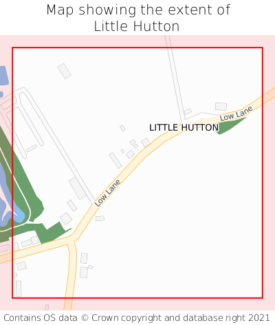 Map showing extent of Little Hutton as bounding box