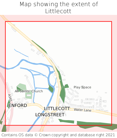 Map showing extent of Littlecott as bounding box