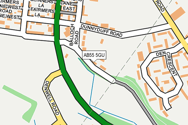 AB55 5GU map - OS OpenMap – Local (Ordnance Survey) AB55 5GU map - OS OpenMap – Local (Ordnance Survey)