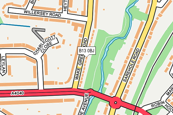 B13 0BJ map - OS OpenMap – Local (Ordnance Survey) B13 0BJ map - OS OpenMap – Local (Ordnance Survey)