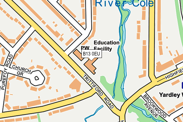 B13 0EU map - OS OpenMap – Local (Ordnance Survey) B13 0EU map - OS OpenMap – Local (Ordnance Survey)