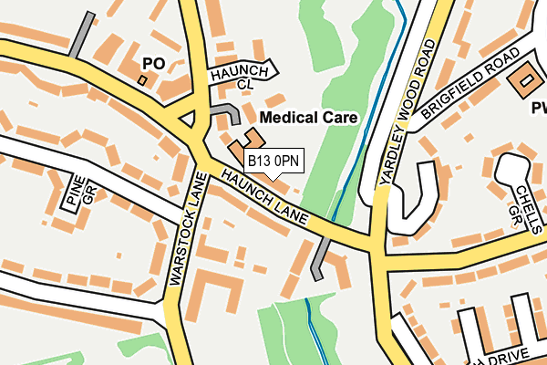 B13 0PN map - OS OpenMap – Local (Ordnance Survey) B13 0PN map - OS OpenMap – Local (Ordnance Survey)