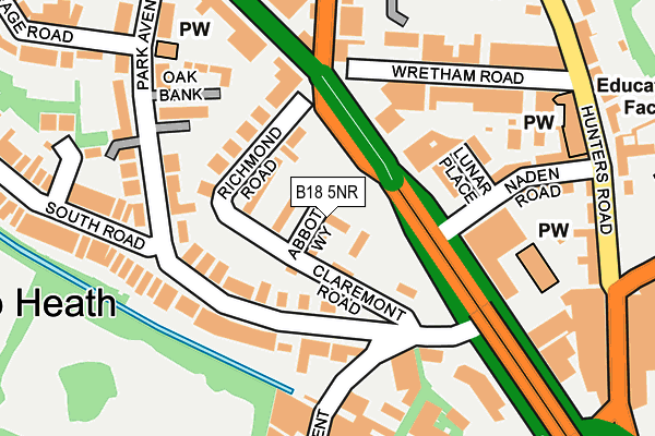 B18 5NR map - OS OpenMap – Local (Ordnance Survey) B18 5NR map - OS OpenMap – Local (Ordnance Survey)