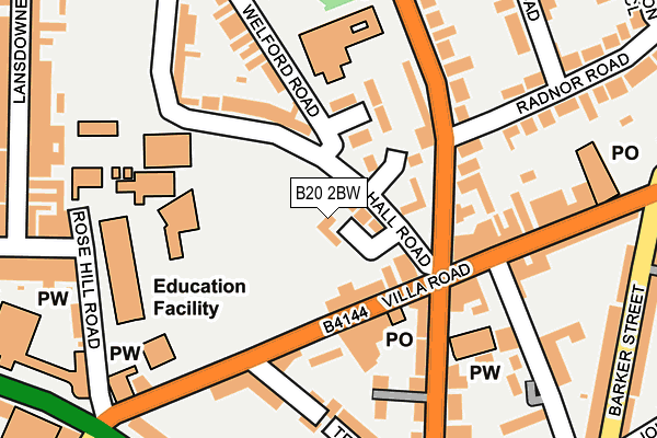 B20 2BW map - OS OpenMap – Local (Ordnance Survey) B20 2BW map - OS OpenMap – Local (Ordnance Survey)