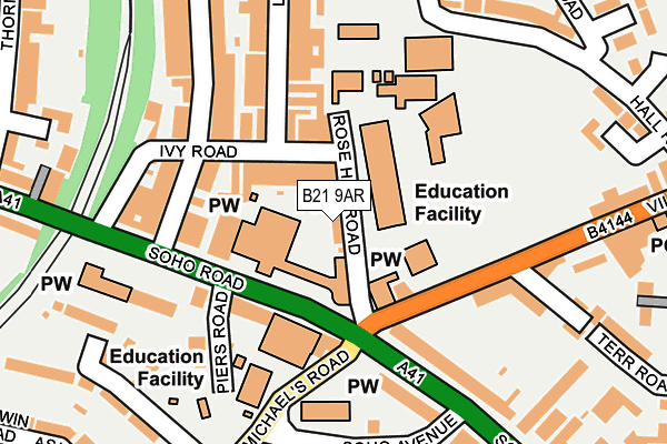 B21 9AR map - OS OpenMap – Local (Ordnance Survey) B21 9AR map - OS OpenMap – Local (Ordnance Survey)