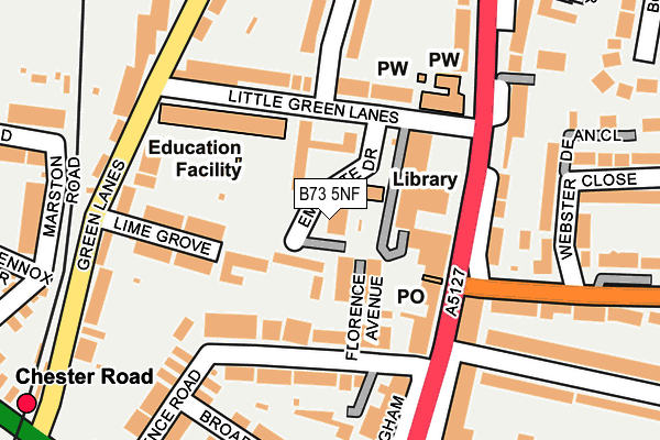 B73 5NF map - OS OpenMap – Local (Ordnance Survey) B73 5NF map - OS OpenMap – Local (Ordnance Survey)