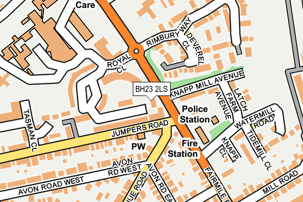 BH23 2LS map - OS OpenMap – Local (Ordnance Survey) BH23 2LS map - OS OpenMap – Local (Ordnance Survey)