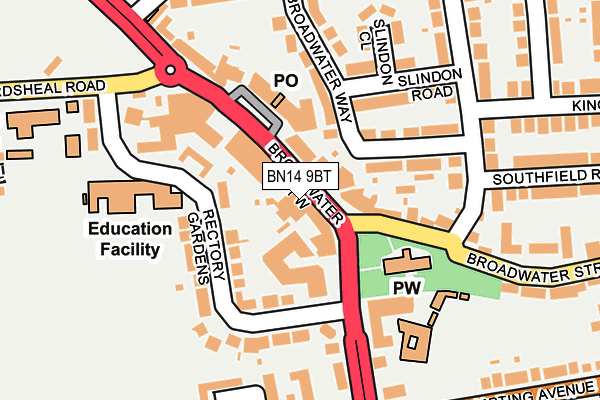 BN14 9BT map - OS OpenMap – Local (Ordnance Survey) BN14 9BT map - OS OpenMap – Local (Ordnance Survey)
