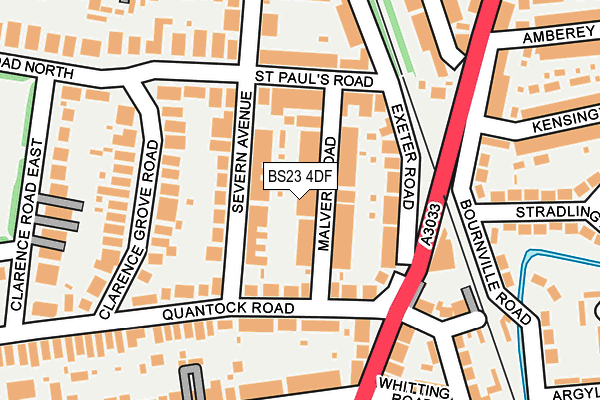 BS23 4DF map - OS OpenMap – Local (Ordnance Survey) BS23 4DF map - OS OpenMap – Local (Ordnance Survey)