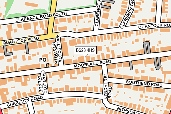 BS23 4HS map - OS OpenMap – Local (Ordnance Survey) BS23 4HS map - OS OpenMap – Local (Ordnance Survey)